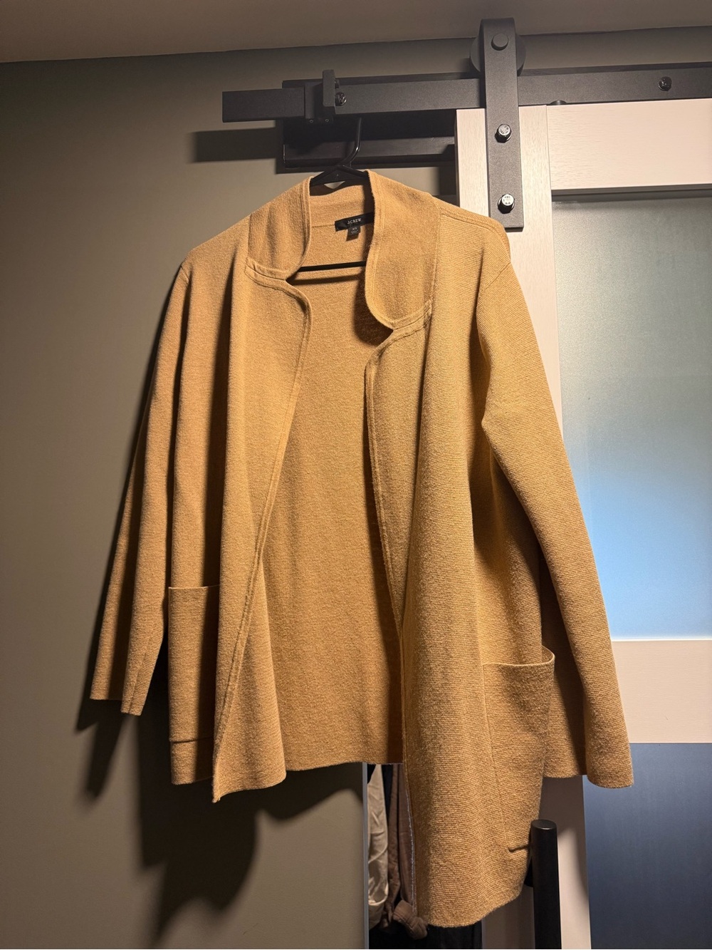J. Crew Camel Open-Front Knit Cardigan